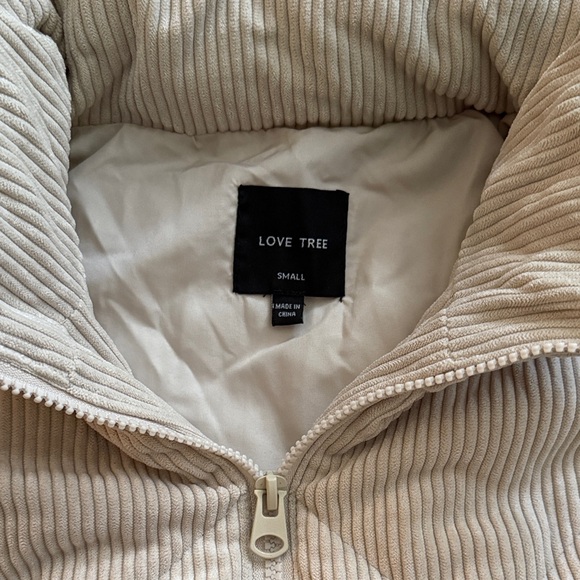 Love Tree Cream Ribbed Zip-Up Jacket - Picture 2 of 3